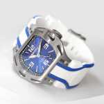 Photography of the automatic blue watch Wryst SX7
