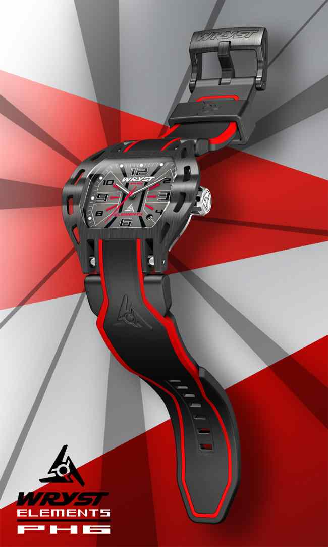 Black and Red Steel Watch Wryst PH4 Extreme Sports