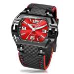 Wryst Swiss Black Automatic Watch SX8 Carbon Fiber strap and Red Dial