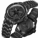 Swiss Black Steel Watch with Black DLC Bracelet