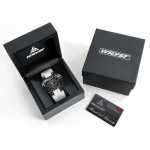 The White Watch in a Black Wooden Watch Case