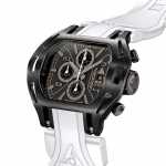 Black Swiss Chronograph With White Bracelet