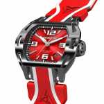 Black DLC and Red Strap Wristwatch Wryst SX8 Swiss Made