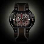 Luminous black Mens Rose Gold Watch Wryst in the dark