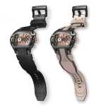 Rose Gold Dial Watch with Black case and Black Bracelet