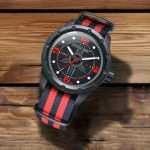 Black and red nato strap watch ES60