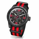 Bold Black Watch in Black and Red with Two Colors Nato Strap