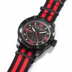 Striking Swiss Black and Red Watch